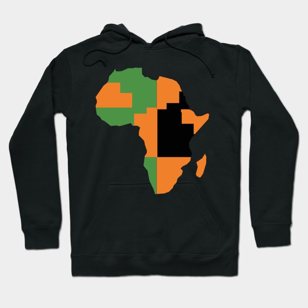 Africa Map, Kente Pattern Hoodie by kentevibes